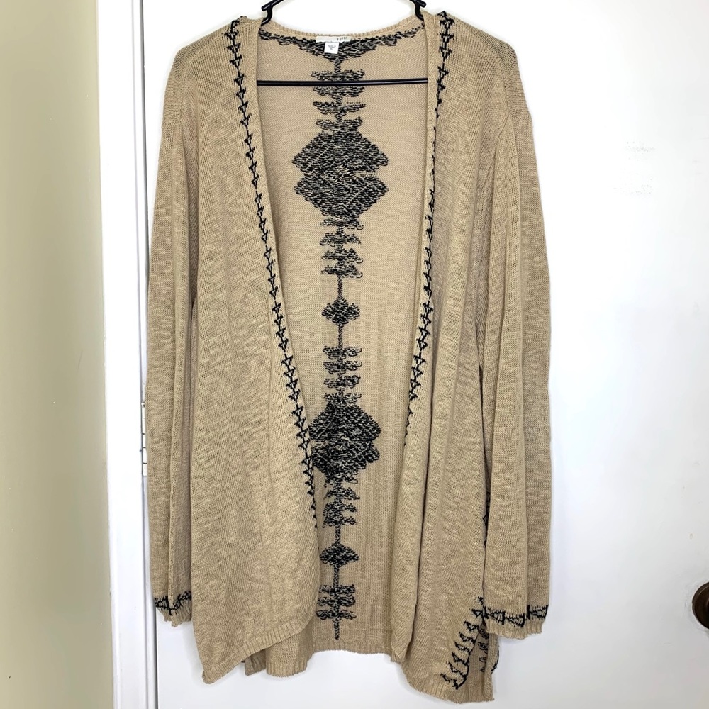 J. Jill linen western Open Front Cardigan